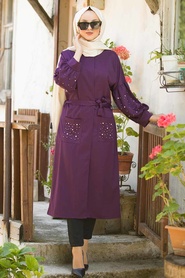 Indigo Blue - Neva Style - Manteau Hijab - 33901IM - Thumbnail