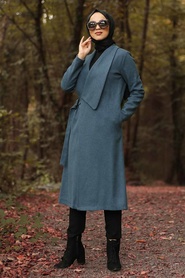 Indigo Blue - Neva Style - Manteau Hijab - 5048IM - Thumbnail