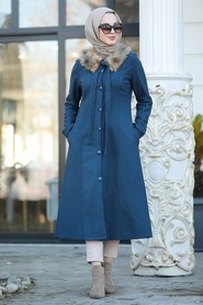 Indigo Blue - Neva Style - Manteau Hijab - 50840IM - Thumbnail