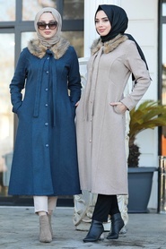Indigo Blue - Neva Style - Manteau Hijab - 50840IM - Thumbnail