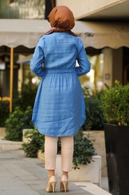 Indigo Blue - Neva Style - Tunique Hijab - 36870IM - Thumbnail
