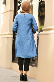 Indigo Blue - Neva Style - Tunique Hijab - 3982IM - Thumbnail
