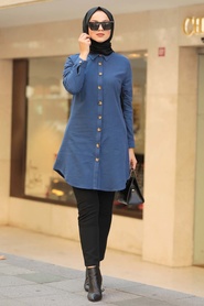 Indigo Blue - Neva Style - Tunique Hijab - 5750IM - Thumbnail