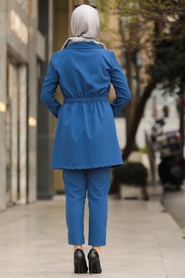 Indigo Blue Hijab Suit Dress 5536IM - Thumbnail
