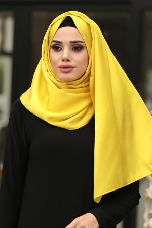  İpek Görünümlü Sarı Şal 7501SR - NEVA STYLE SALLAR