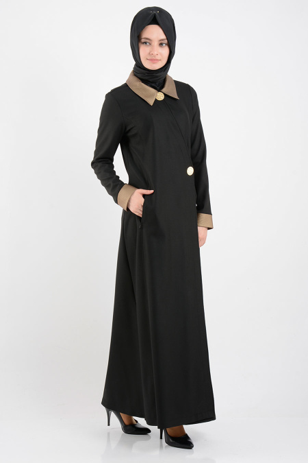 İpekdal - Buttoned Black Abaya