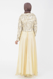 İpekdal - Ceket Görünümlü Gold Tesettür Elbise 6071GOLD - Thumbnail
