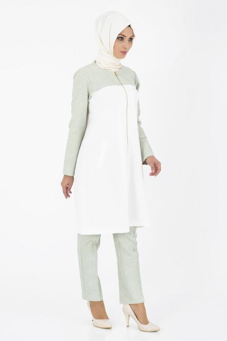 İpekdal - Mint Tunik/Pantolon Tesettür Takım 6067MINT - 2