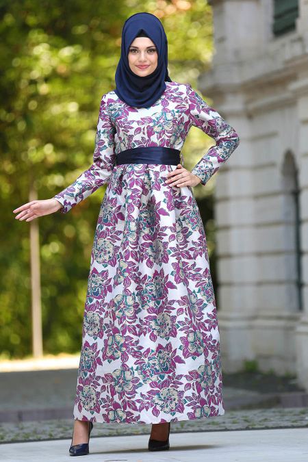 Neva Style - Long Beige Hijab Prom Dress 24412BEJ