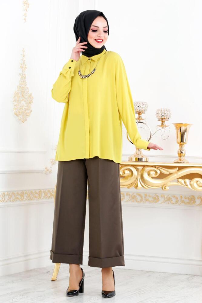 Jaune-Nayla Collection - Hijab Chemise 621ASR - 1