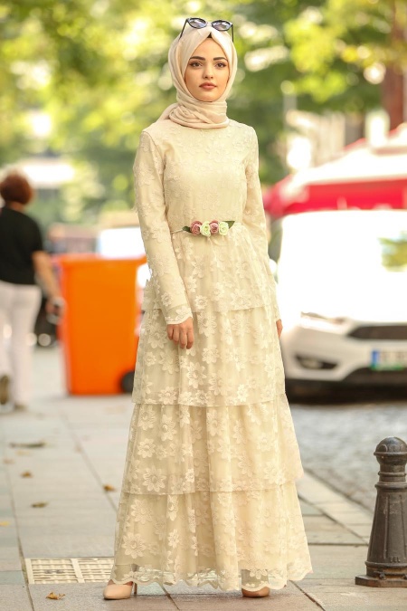 Jaune - Nayla Collection - Robe Hijab 100422SR
