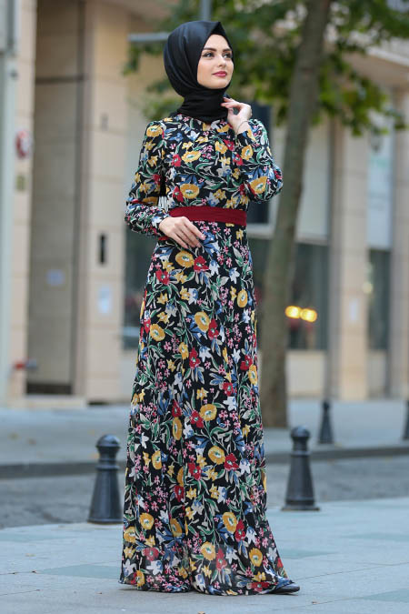 Jaune - Nayla Collection - Robe Hijab 81528SR