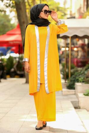 Jaune-New Kenza-Combination Hijab 5115SR - 1