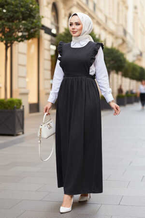 Jile Antrasit Tesettür Kot Elbise 19113ANT 