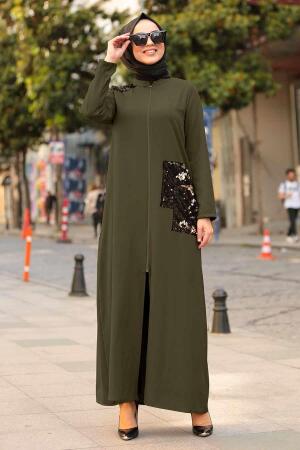 Kaki - Nayla Collection - Abaya Turque - 5015HK - 1