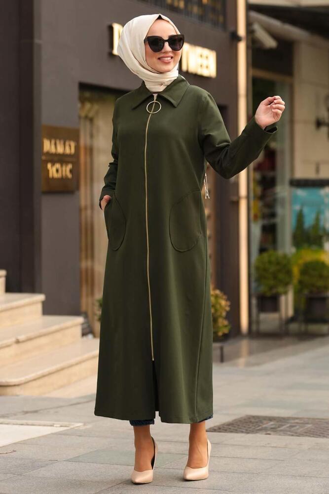 Kaki - Nayla Collection - Abaya Turque - 5471HK - 1