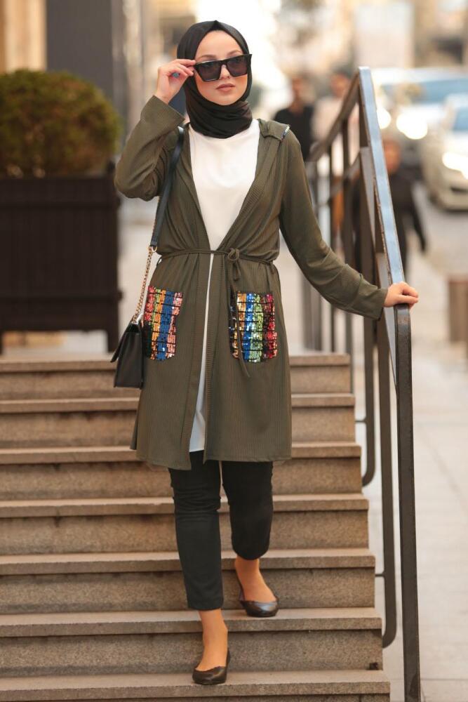 Kaki - Nayla Collection - Cardigan Hijab 6006HK - 1