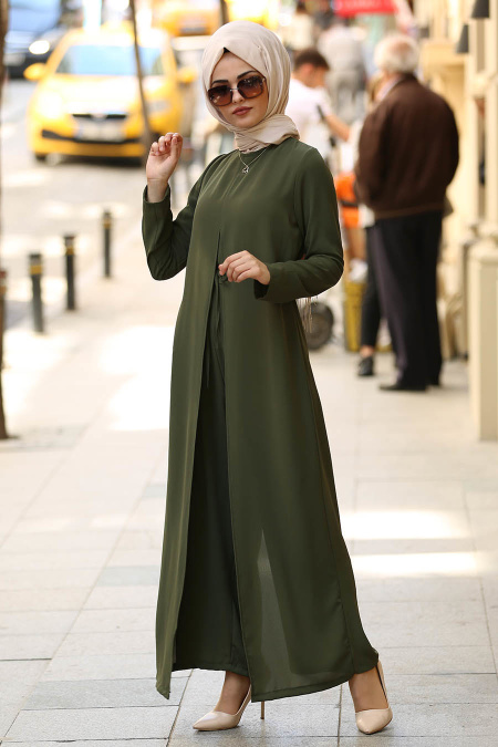 Kaki - Nayla Collection - Combinaison Hijab 5017HK
