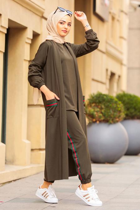 Kaki - Nayla Collection - Combination Hijab 7003HK - 1