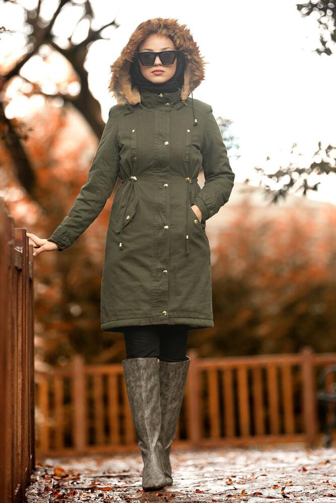 Kaki-Nayla Collection - Manteau 9004HK - 1