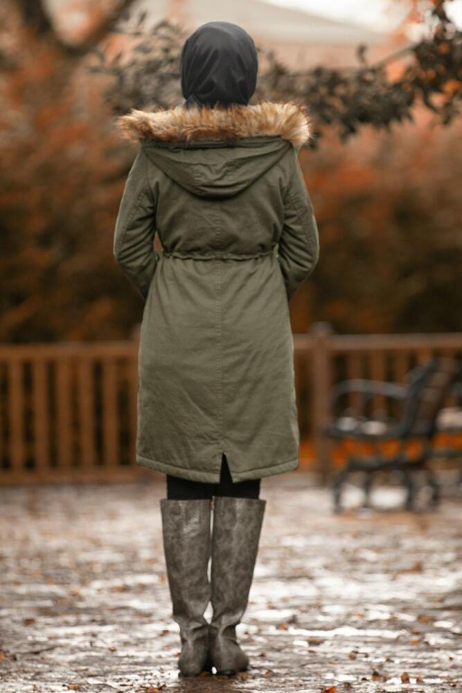 Kaki-Nayla Collection - Manteau 9004HK - 3