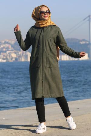 Kaki - Nayla Collection - Manteau Hijab 2484HK - 1