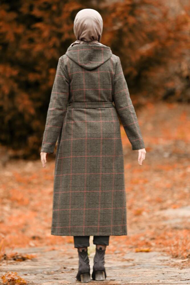 Kaki - Nayla Collection - Manteau Hijab 4427HK - 2
