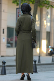 Kaki- Nayla Collection - Manteau Hijab 53520HK - Thumbnail