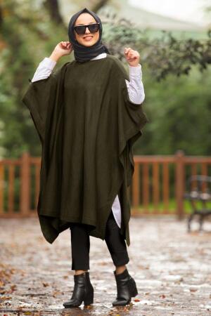 Kaki - Nayla Collection - Poncho Hijab 20021HK - 1