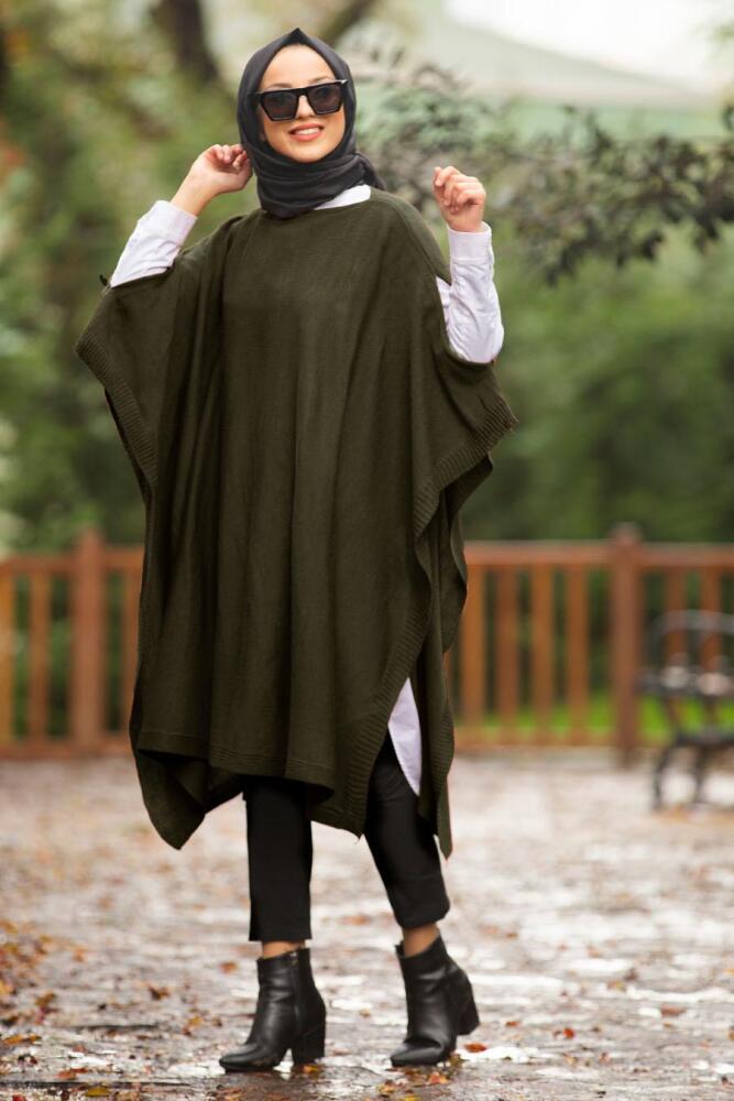 Kaki - Nayla Collection - Poncho Hijab 20021HK - 1