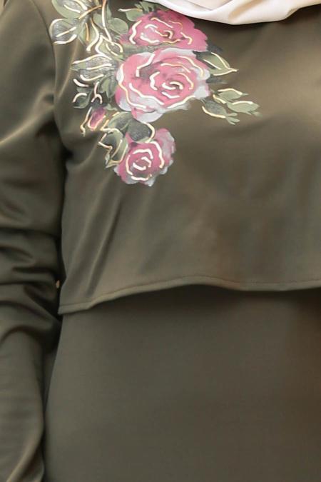 Kaki - Nayla Collection - Robe Hijab 100395HK - 2