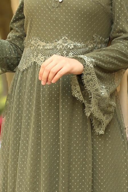 Kaki - Nayla Collection - robe hijab 100421HK - 3