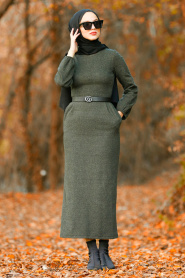 Kaki - Nayla Collection - Robe Hijab 100549HK - Thumbnail