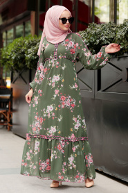 Kaki- Nayla Collection - Robe Hijab 10355HK - Thumbnail