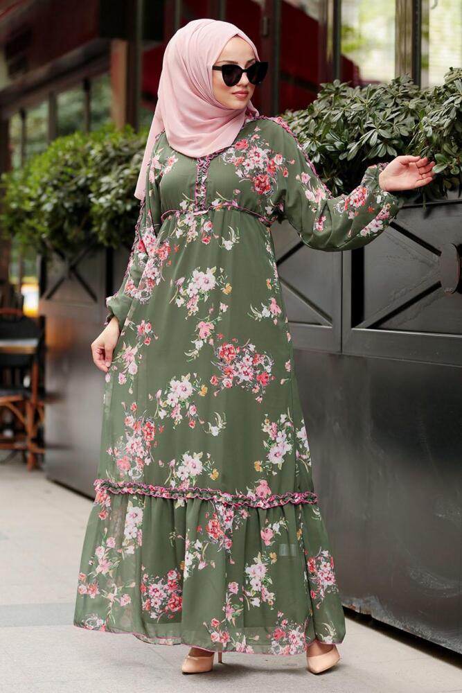 Kaki- Nayla Collection - Robe Hijab 10355HK - 1