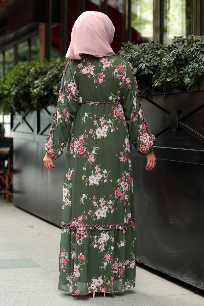 Kaki- Nayla Collection - Robe Hijab 10355HK - 2