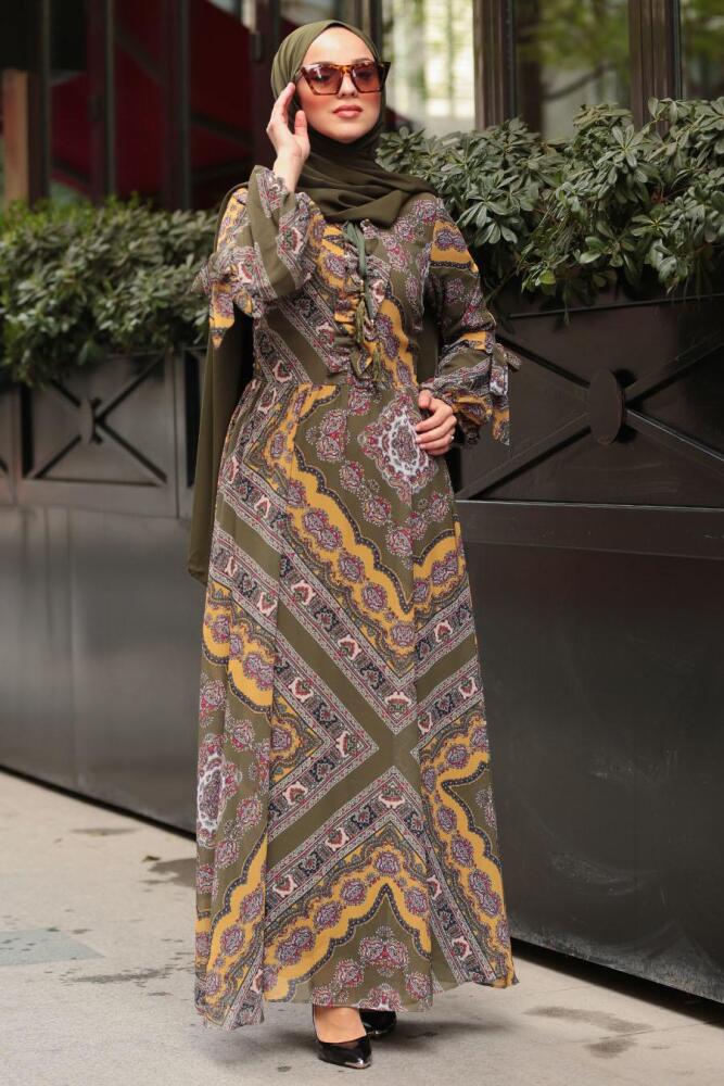 Kaki - Nayla Collection - Robe Hijab 10370HK - 1
