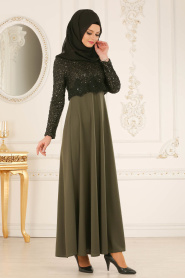 Kaki - Nayla Collection - Robe Hijab 12012HK - Thumbnail