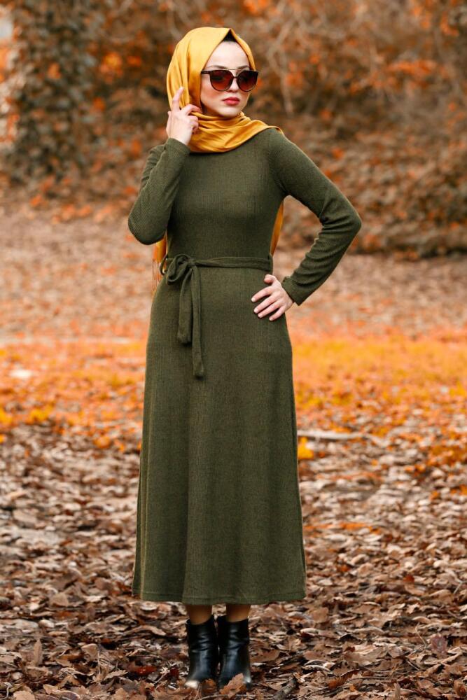 Kaki - Nayla Collection - Robe Hijab 1602HK - 1