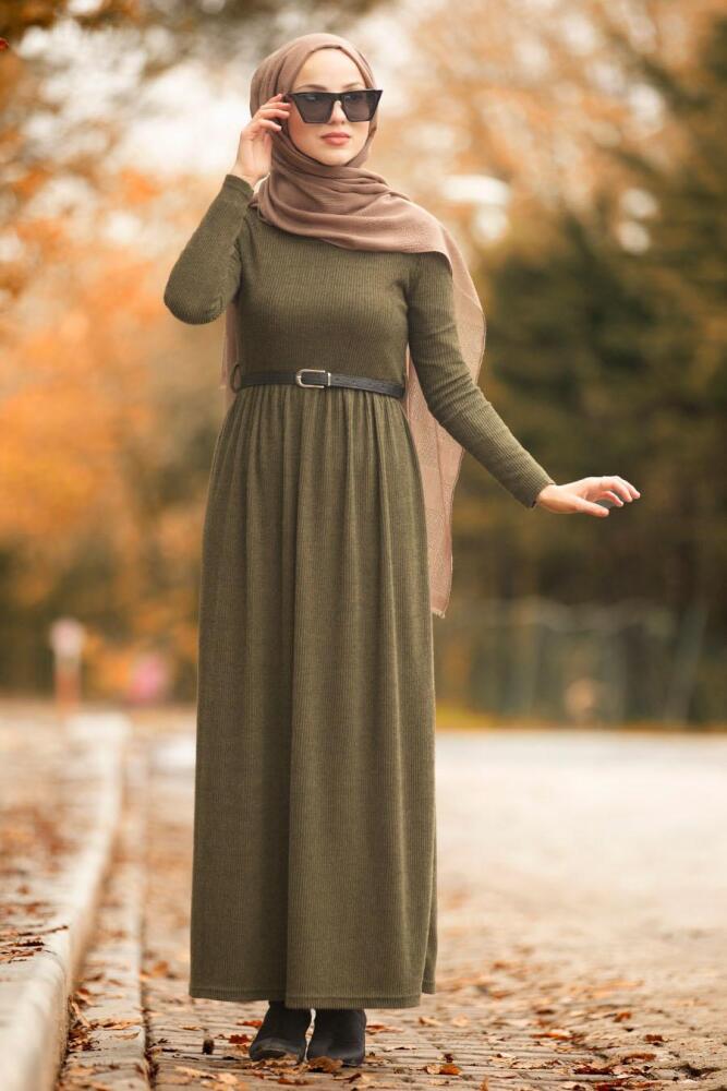 Kaki - Nayla Collection - Robe Hijab 1603HK - 1