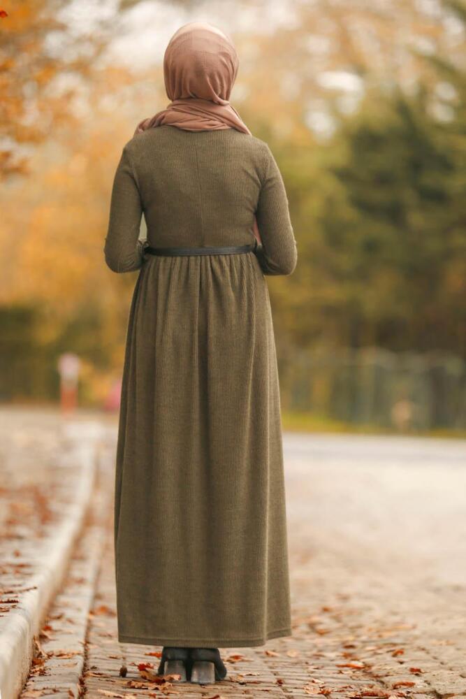 Kaki - Nayla Collection - Robe Hijab 1603HK - 3