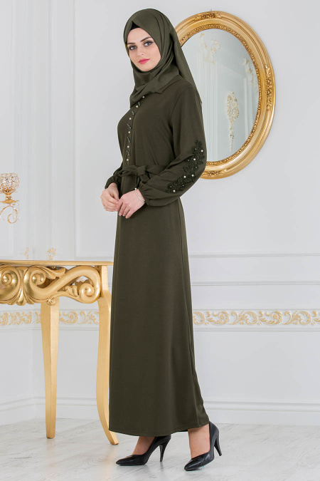 Kaki - Nayla Collection - Robe Hijab 2292HK