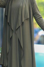 Kaki- Nayla Collection - Robe Hijab 2354HK - Thumbnail