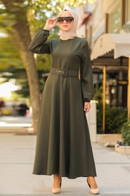 Kaki - Nayla Collection - Robe Hijab 3567HK - Thumbnail