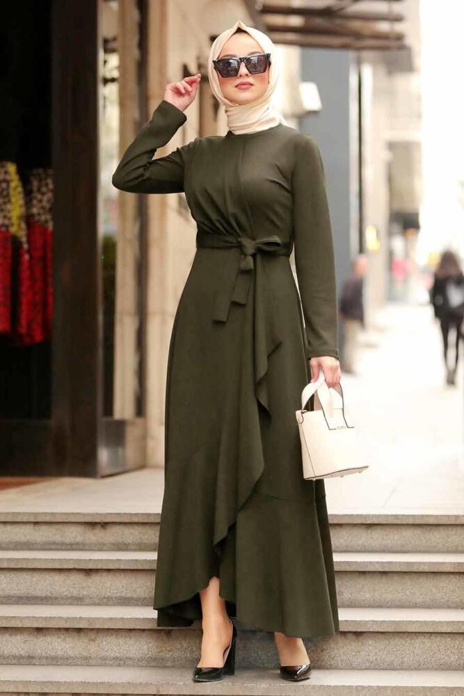 Kaki - Nayla Collection - Robe Hijab 4041HK - 1