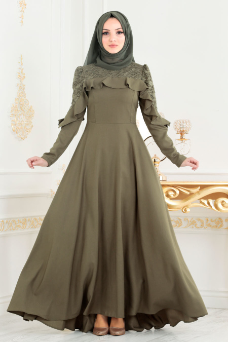 Kaki - Nayla Collection - Robe Hijab 42410HK