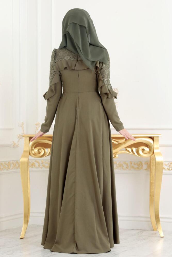 Kaki - Nayla Collection - Robe Hijab 42410HK - 3