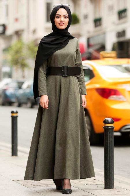 Kaki - Nayla Collection - Robe Hijab 42450HK - 1
