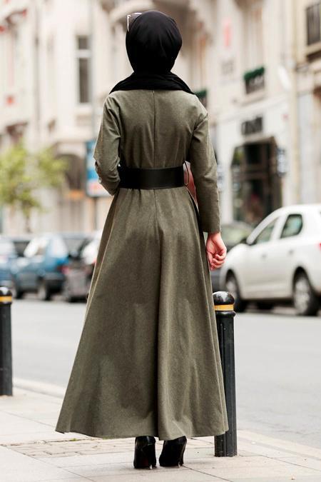 Kaki - Nayla Collection - Robe Hijab 42450HK - 2