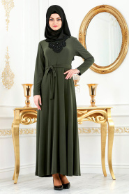Kaki - Nayla Collection - Robe Hijab 533HK - Thumbnail
